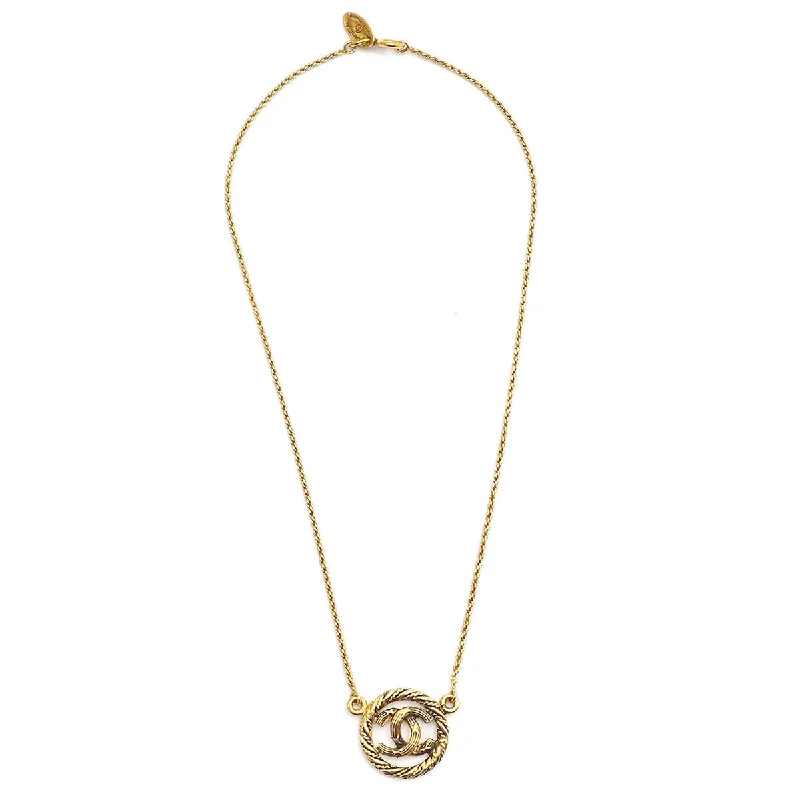 Chanel Medallion Gold Chain Pendant Necklace 3623