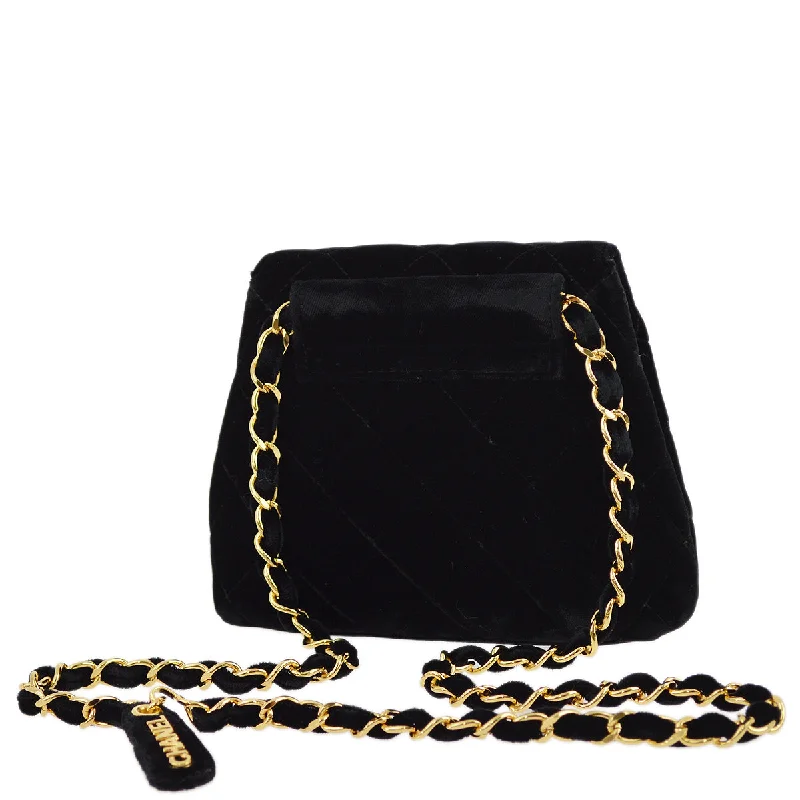 Chanel Black Velvet Belt Bum Bag