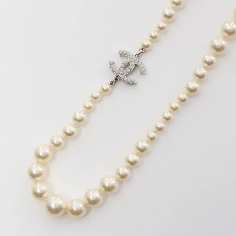 Chanel Coco Mark Necklace Fake Pearl Off White A13V 896113 - Condition AB