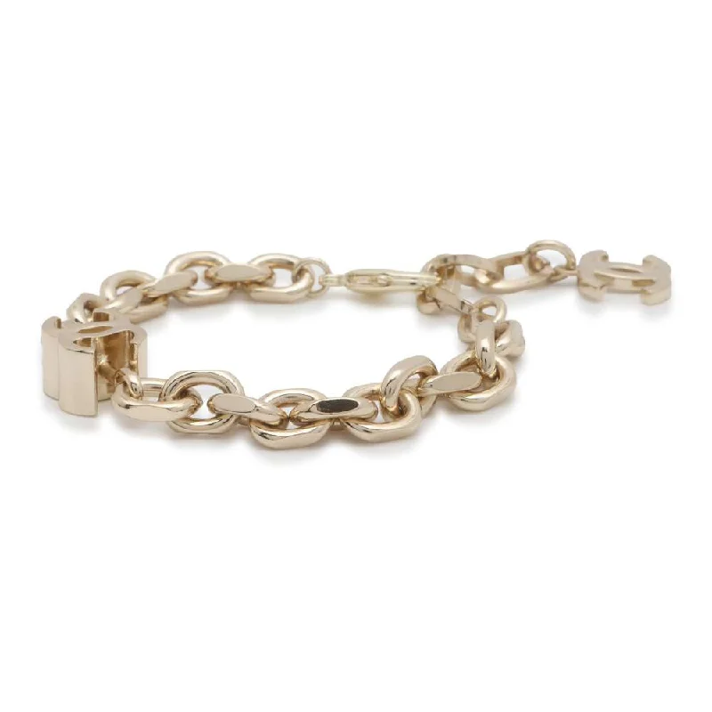 CHANEL CC Logo Bracelet Gold Metal