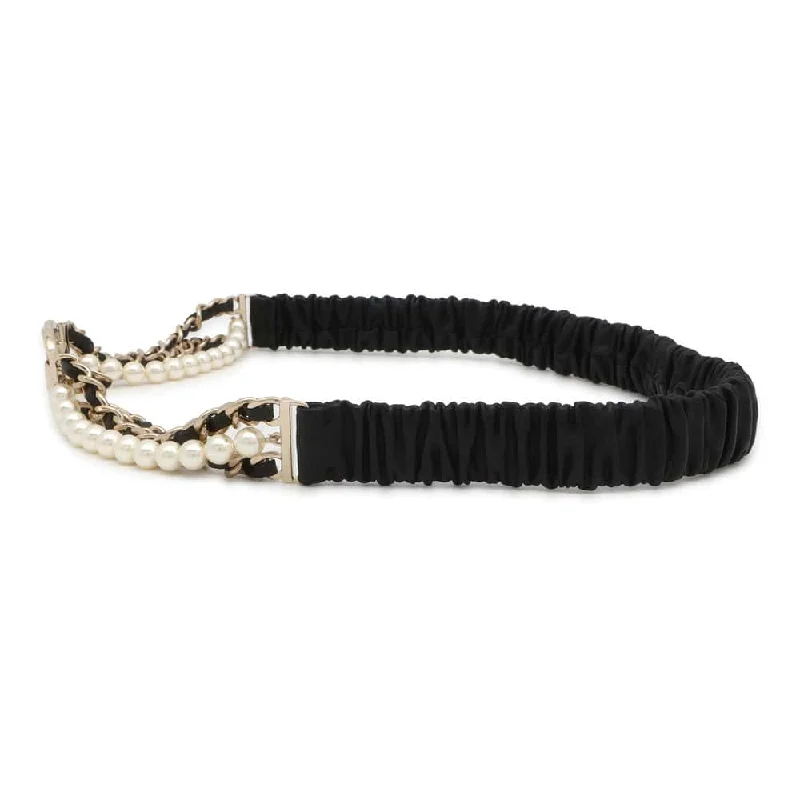 CHANEL CC Logo waist belt Black Lambskin