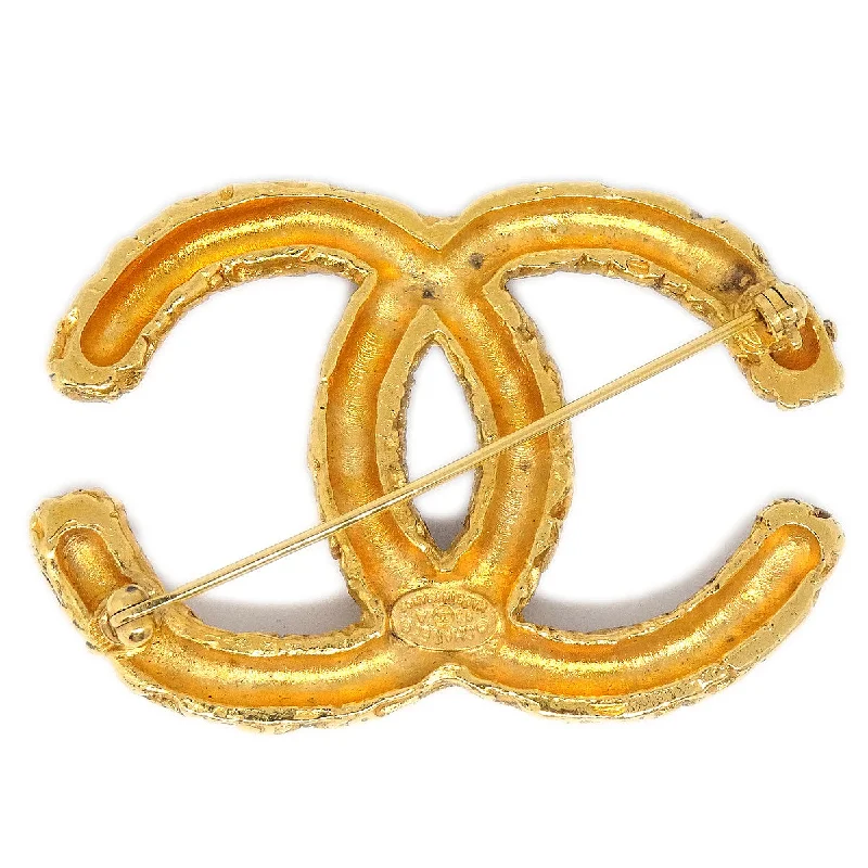 CHANEL 1993 CC Brooch Pin Gold Medium 64501