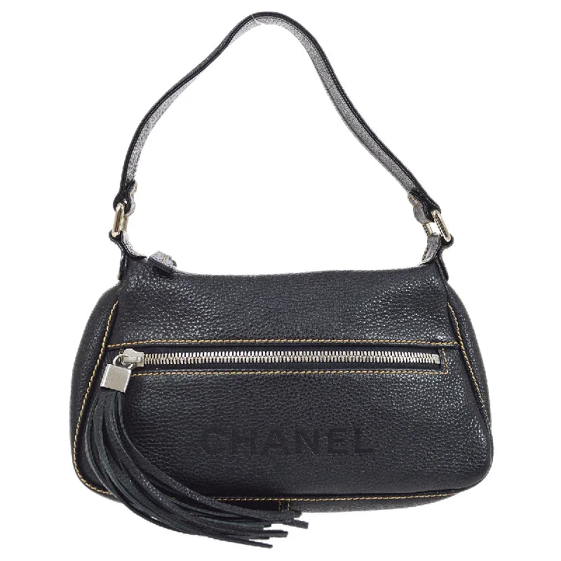 CHANEL 2001-2003 Black Caviar Hobo Bag 01826