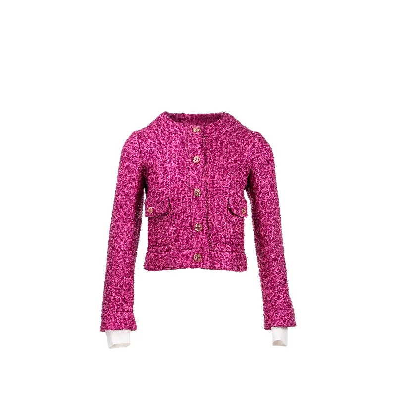 Chanel 23s Size 34 Runway Tweed Jacket Pink/Dark Pink