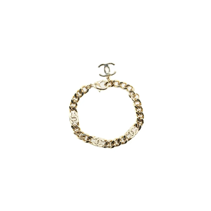 Chanel cc logo chain Bracelet Light Gold Tone