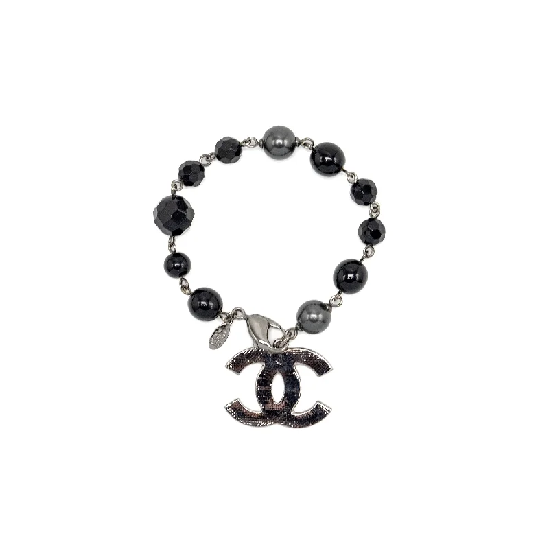 Chanel CC Logo Drop Bracelet Multicolour Black/Ruthenium Hardware