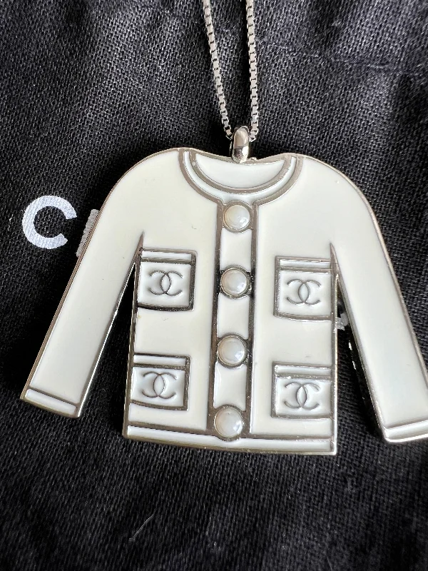 Chanel Ivory Enamel Classic Jacket Bag charm