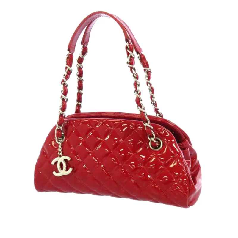 Mademoiselle Patent Leather Bowling Bag Red