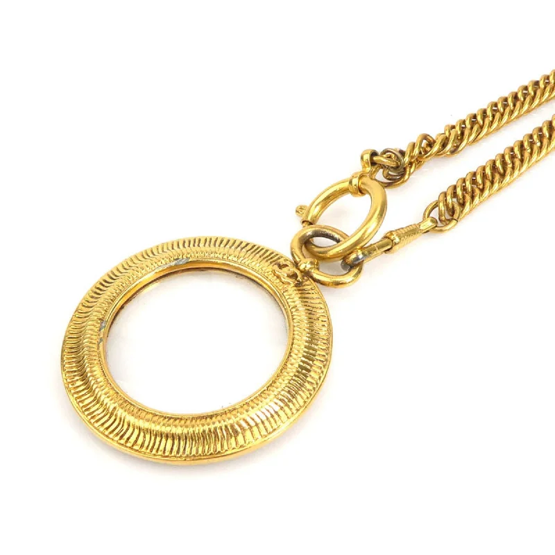 CHANEL Necklace Coco Mark Loupe Pendant Metal Gold Ladies