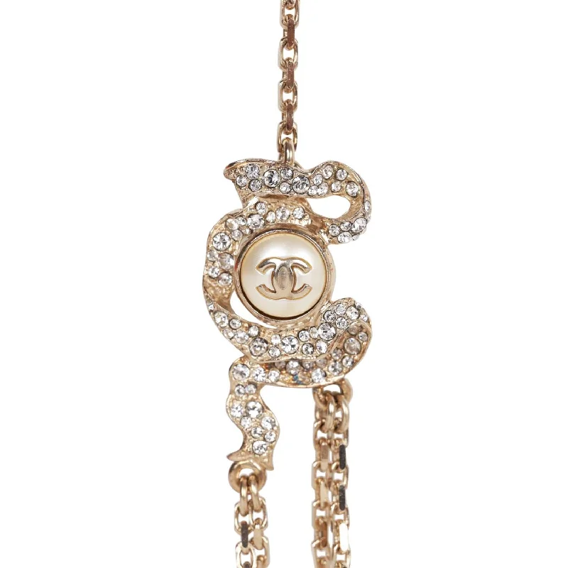 Chanel Paris-Athens Gold and Crystal CC Sautoir Necklace