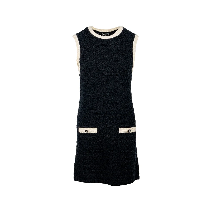 Chanel size 34 24P Dress cotton/viscose/polyamide black/white