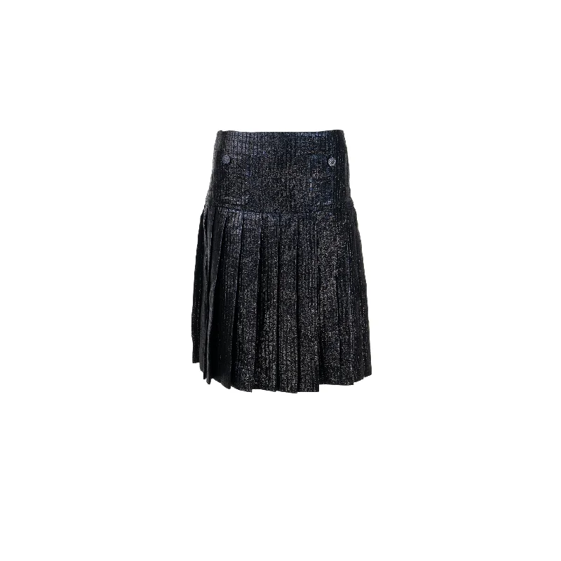 Chanel Size 36 21K Skirt Acetate/Acrylic/Wool/Cotton Navy Blue/Black