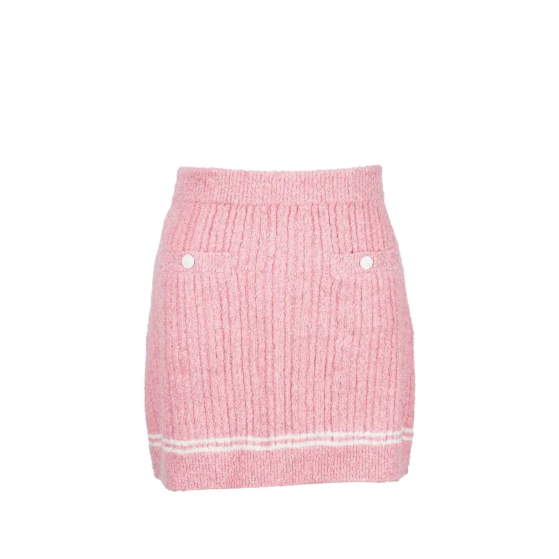 Chanel Size 38 22P Knit Skirt Viscose/Cotton/Polyamide Light Pink