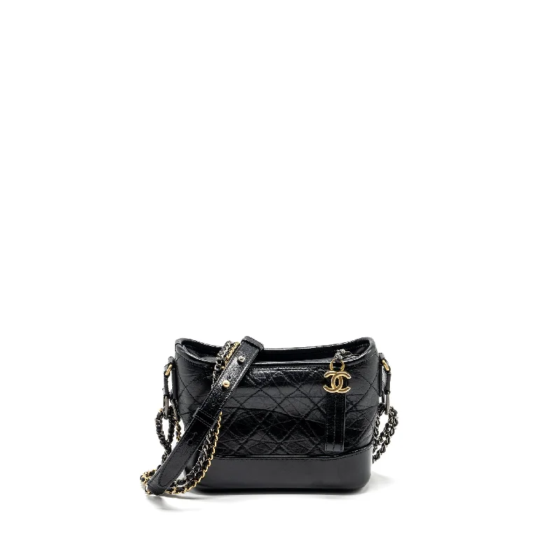 Chanel Small Gabrielle Hobo Bag Calfskin Black Multicolour HARDWARE