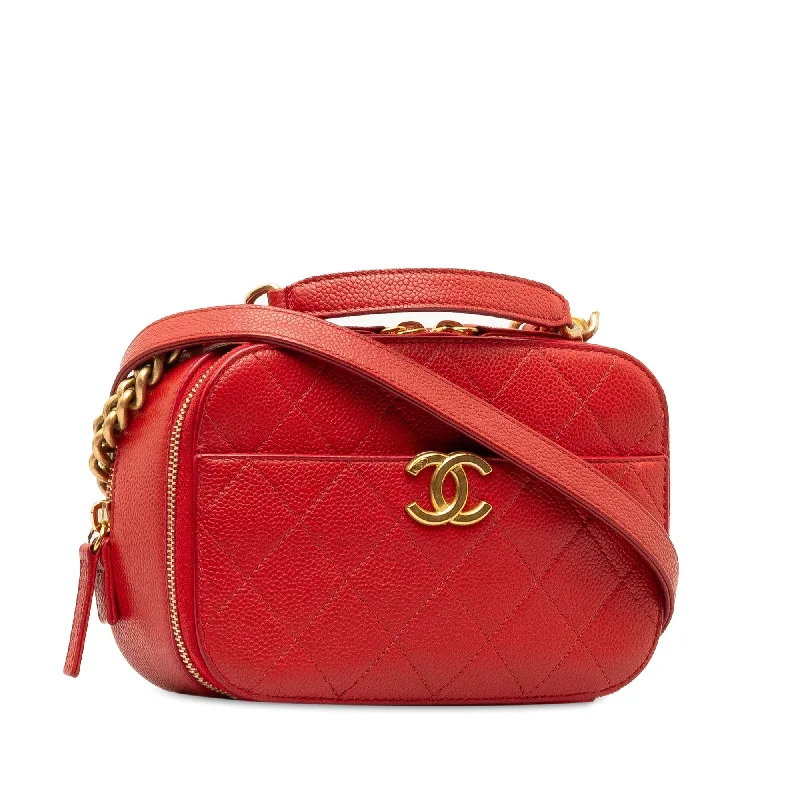 CHANEL Small Quilted Caviar Top Handle Camera Bag