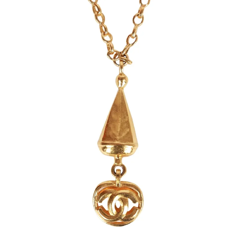 Vintage Chanel Gold Plated Interlocking CC Necklace